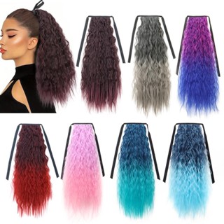 ชิฮาตู14ววิกผมหางม้าเชือกรูด,ดัดข้าวโพดผมหางม้ายาวหยักหยิก,เ…