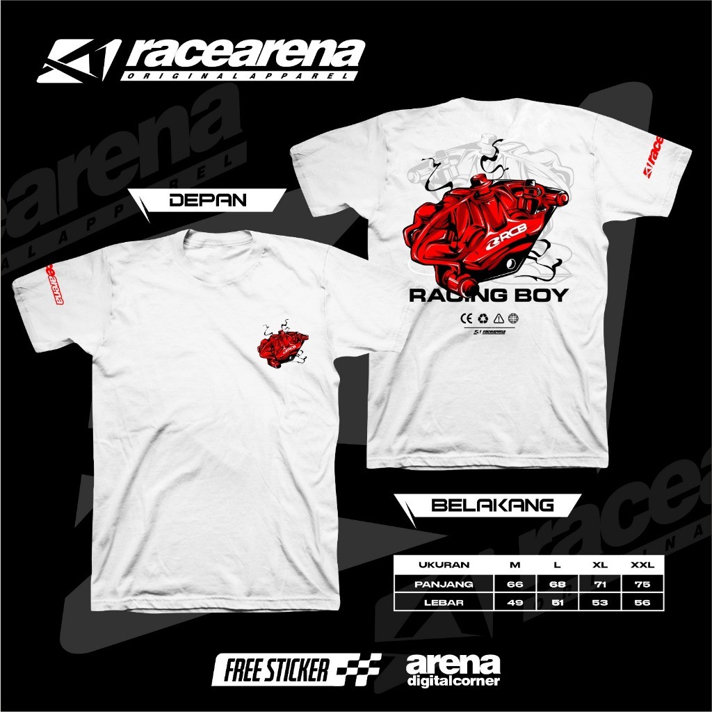 RCB RACING BOY เสื้อยืด VARIOUS CB MOTORCYCLE MODIFICATION RACING HOBBY RACE ARENA