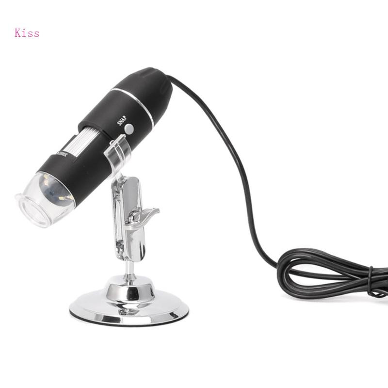 Kiss 8 LED การขยาย 1600x กล้อง Endoscope กล้องจุลทรรศน์ดิจิตอล USB ขาตั้งโลหะ