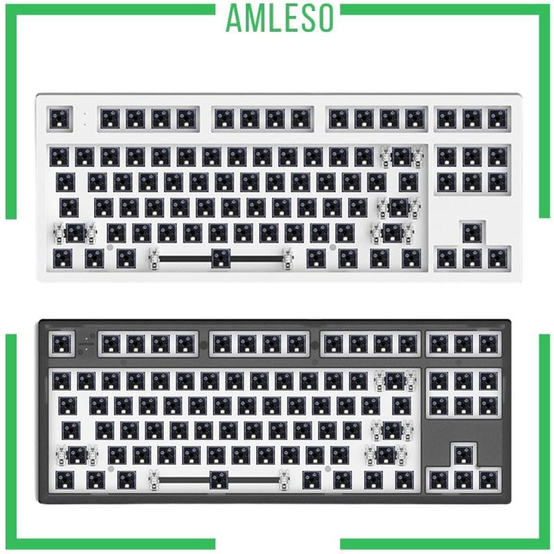 [Amleso] Mk870 คีย์บอร์ดเมคคานิคอล PCB โปร่งแสง 87 คีย์ FN2 ไฟแบ็คไลท์ RGB สําหรับ PC Gamer