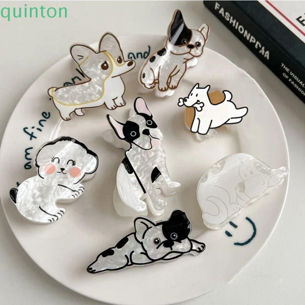 Quinton กิ๊บติดผม ลายการ์ตูนสุนัขบูลด็อก ฉลามน่ารัก สําหรับผู้หญิง