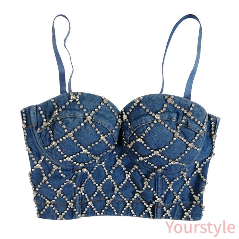 [Yourstyle]- เสื้อกั๊ก ประดับลูกปัดเพชร ทรงก้างปลา พร้อมแหวนเหล็ก สไตล์คาวบอย สําหรับตกแต่งเล็บ