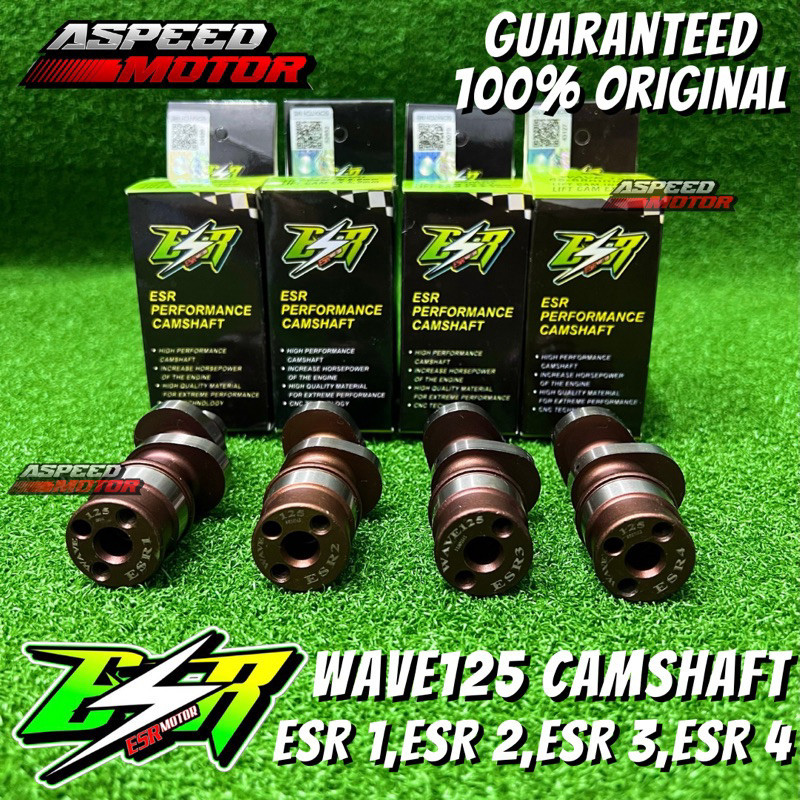 100% ESR MOTOR RACING Camshaft ESR1 ESR2 ESR3 ESR4 Wave125 Wave 125 4 VALVE Cam Shaft ESR 1 ESR 2 ES