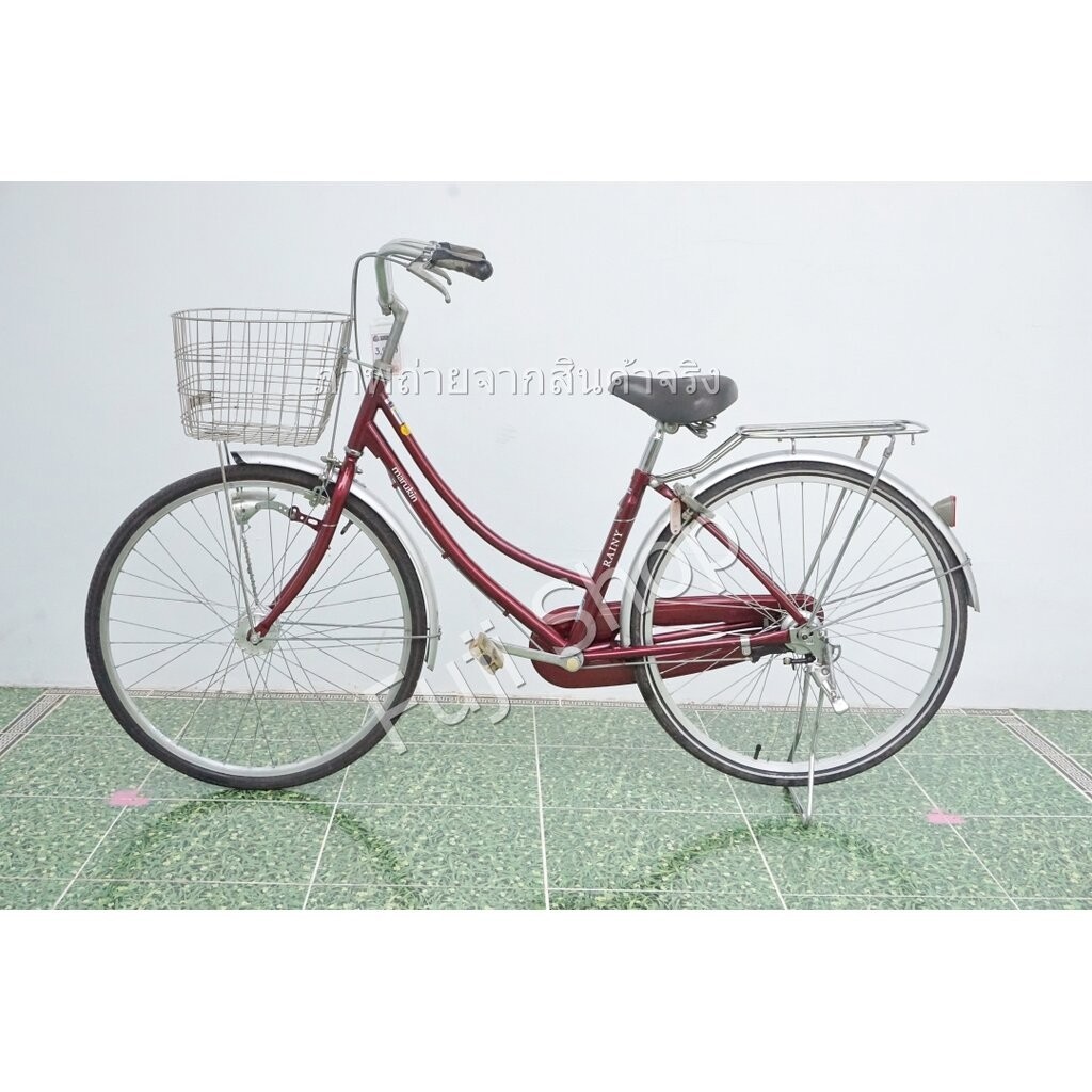 จักรยานแม่บ้านญี่ปุ่น - ล้อ 26 นิ้ว - ไม่มีเกียร์ - สีแดง [จักรยานมือสอง]