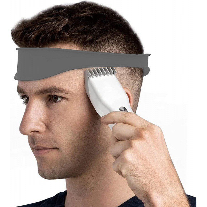 เทมเพลตซิลิโคน DIY สำหรับโกนหนวด ตัดผม สีเทา สีแดง พกพาสะดวก - รูปที่ 2