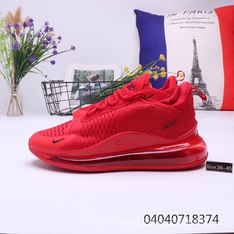 Nike Air Max 720 รองเท้าผ้าใบ สีแดงล้วน พรีเมี่ยม ลดราคา