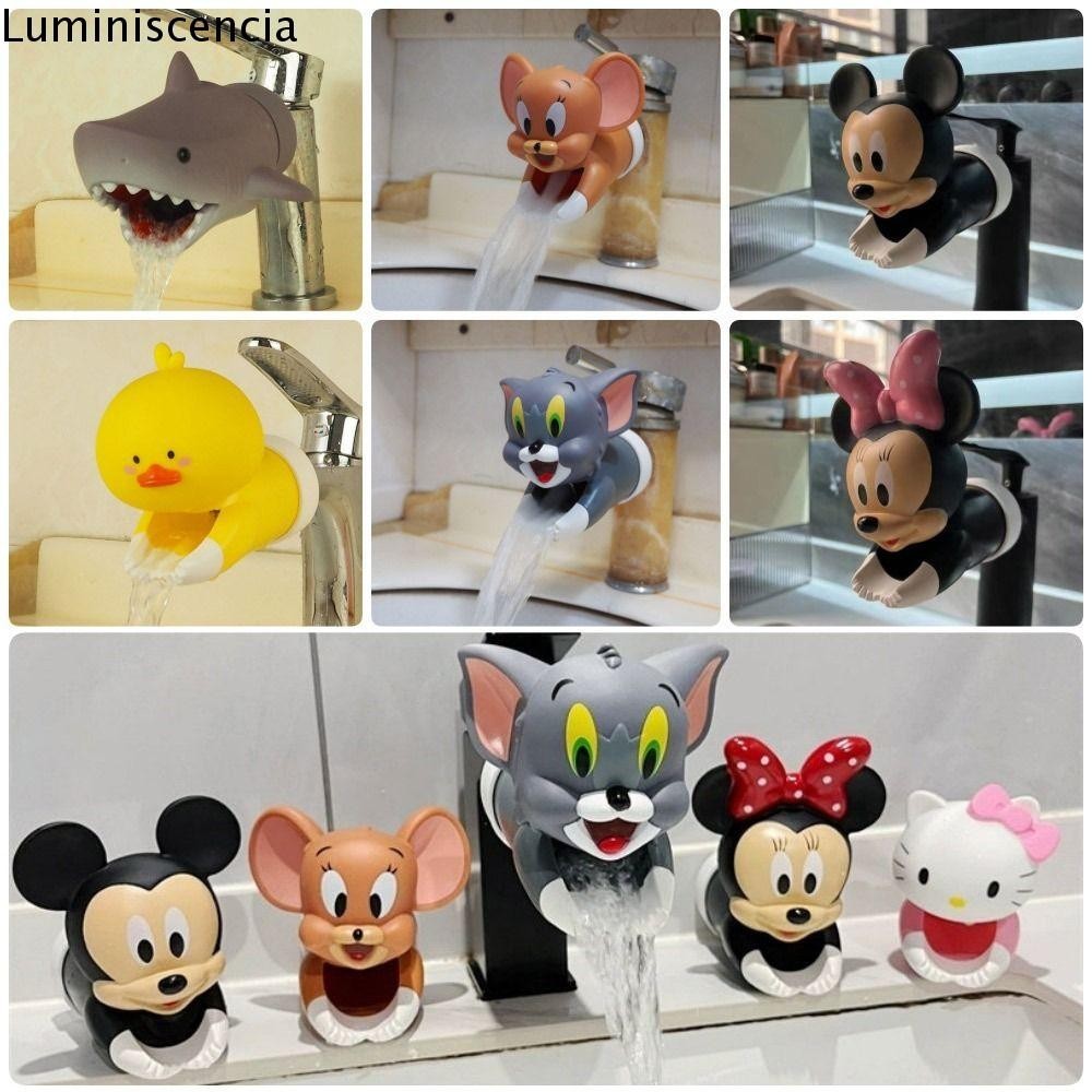 Luminiscencia อุปกรณ์ต่อขยายก๊อกน้ํา รูปการ์ตูนปลาฉลามน่ารัก สําหรับเด็ก 1 ชิ้น
