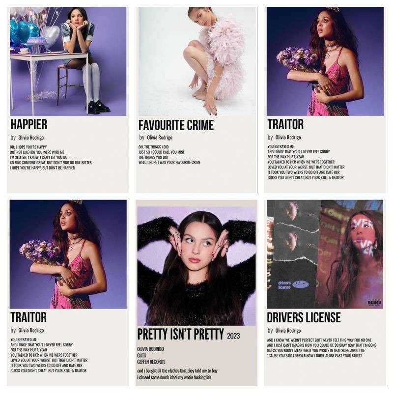 โปสเตอร์ผ้าใบ พิมพ์ลาย Olivia rodrigo อัลบั้มเพลง สําหรับตกแต่งผนัง