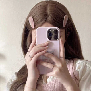 A HELLO GIRL 2024 กิ ๊ บติดผมรูปหัวใจ สีชมพู Duckbill สไตล ์ เกาหลีสําหรับผู ้ หญิง