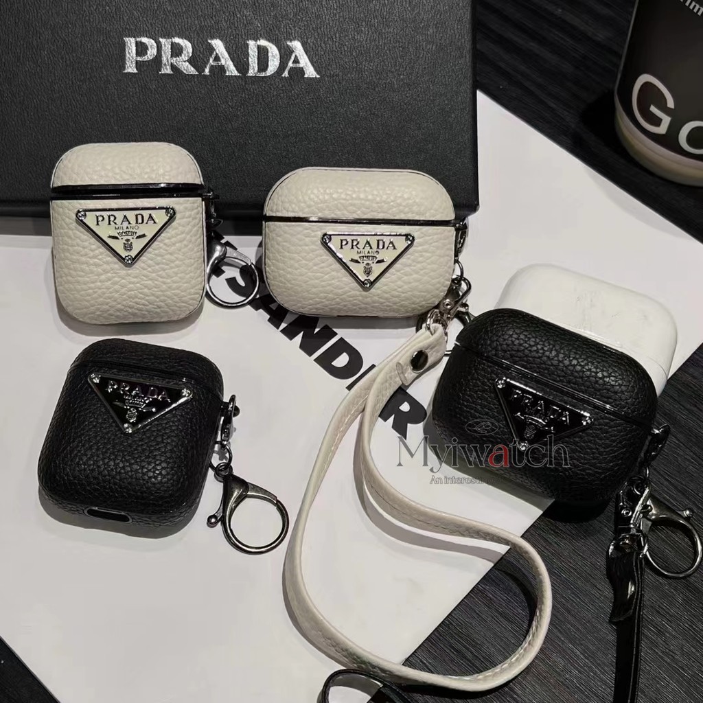 เคสหนังลิ้นจี่ สไตล์มินิมอล พร้อมเชือกคล้อง สําหรับ Apple Airpods 1 2 3 rd pro 2 Airpods pro 2