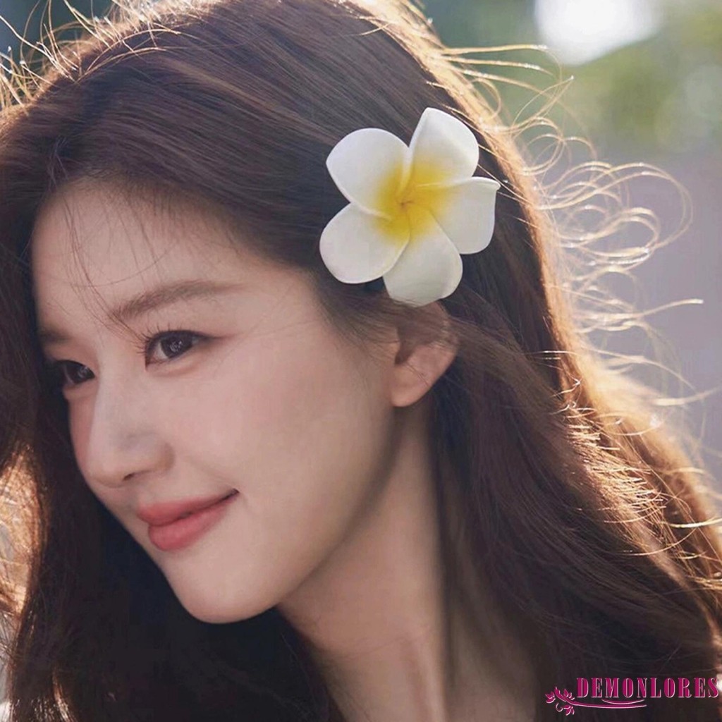 Demonlores-ผู้หญิงสาว Plumeria กิ๊บติดผมน่ารักฮาวายดอกไม้ด้านข้างคลิปผมจระเข้ Barrettes จัดแต่งทรงผมเครื่องมือ