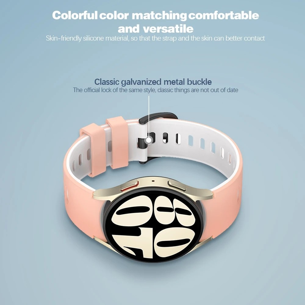สายนาฬิกาข้อมือซิลิโคน สําหรับ Samsung Galaxy Watch 6 5 4 40 มม. 44 มม. Galaxy Watch 6/4 Classic 43 มม. 47 มม. 42 มม. 46 มม. 5Pro 45 มม.