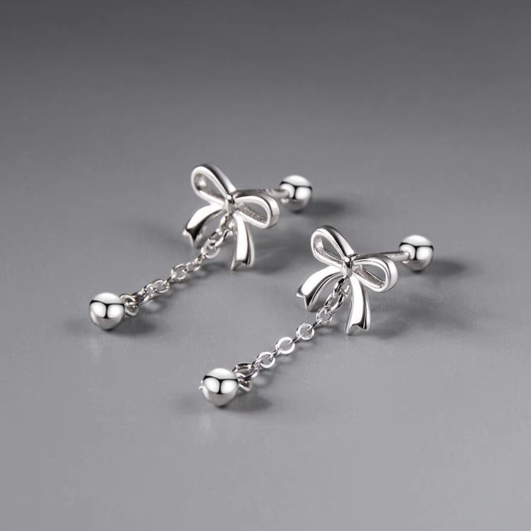 2pcs Bow Drop ต ่ างหูสําหรับผู ้ หญิง Helix ต ่ างหูยาว Hypoallergenic เจาะต ่ างหูชุดอุปกรณ ์ เสริมเครื ่ องประดับ