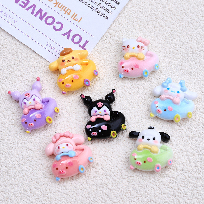 การ ์ ตูน Big-Eared สุนัขรถ Series diy เครื ่ องประดับขนาดเล ็ กครีมกาวอุปกรณ ์ เสริมผมคลิปหลุมรองเท ้ าหัวเข ็ มขัดเรซิ ่ นอุปกรณ ์ เสริม