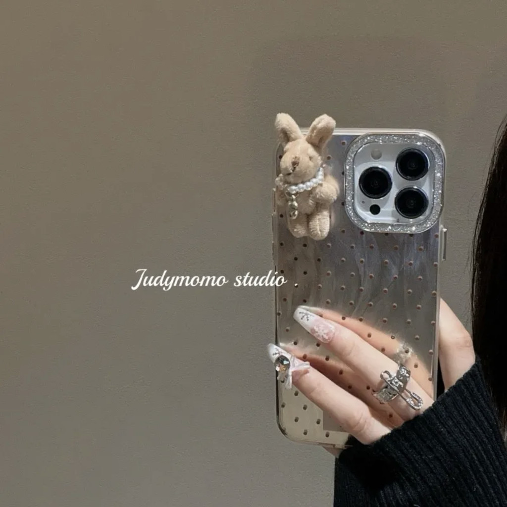 Glitter Polka Dot Rabbit สําหรับ Apple 15promax เคสโทรศัพท ์ Iphone14 ใหม ่ 13/12 อินเทอร ์ เน ็ ตคนดัง 11 ผู ้ หญิง 15pro Drop-Resistant 14pro เคสโทรศัพท ์ มือถือฝาครอบป ้ องกัน