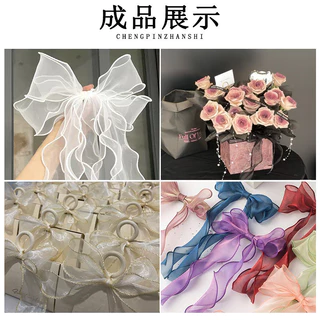 50หลาม ้ วนริบบิ ้ นผ ้ าไหม 40 มม.ซาตินริบบิ ้ น Organza ริบบิ ้ นของขวัญห ่ อ Handmade งานแต ่ งงานวันเกิด Party Decor โบว ์ Diy Craft
