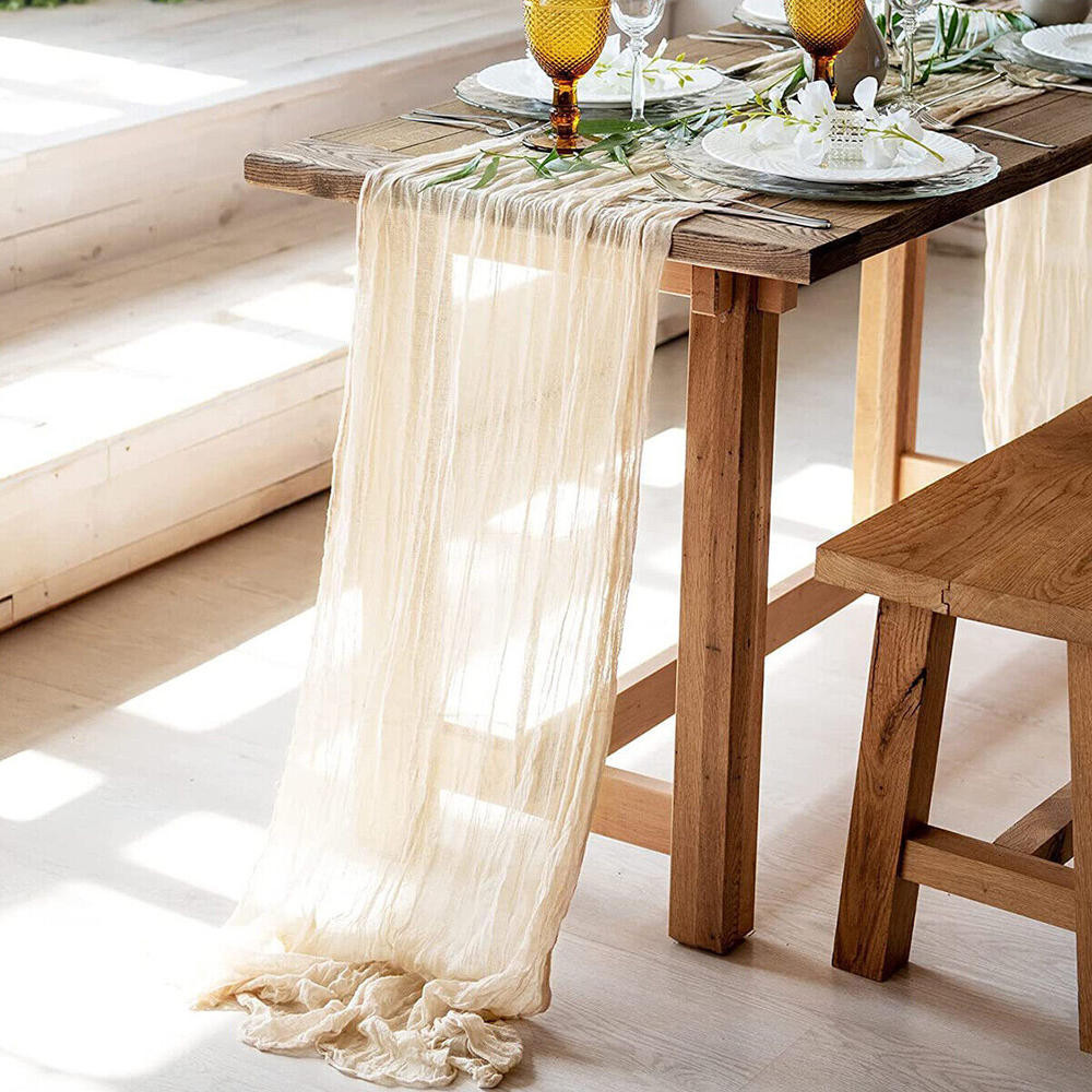 Cheesecloth Gauze Table Runner ผ ้ าขนาดใหญ ่ Soft Centerpiece AUS