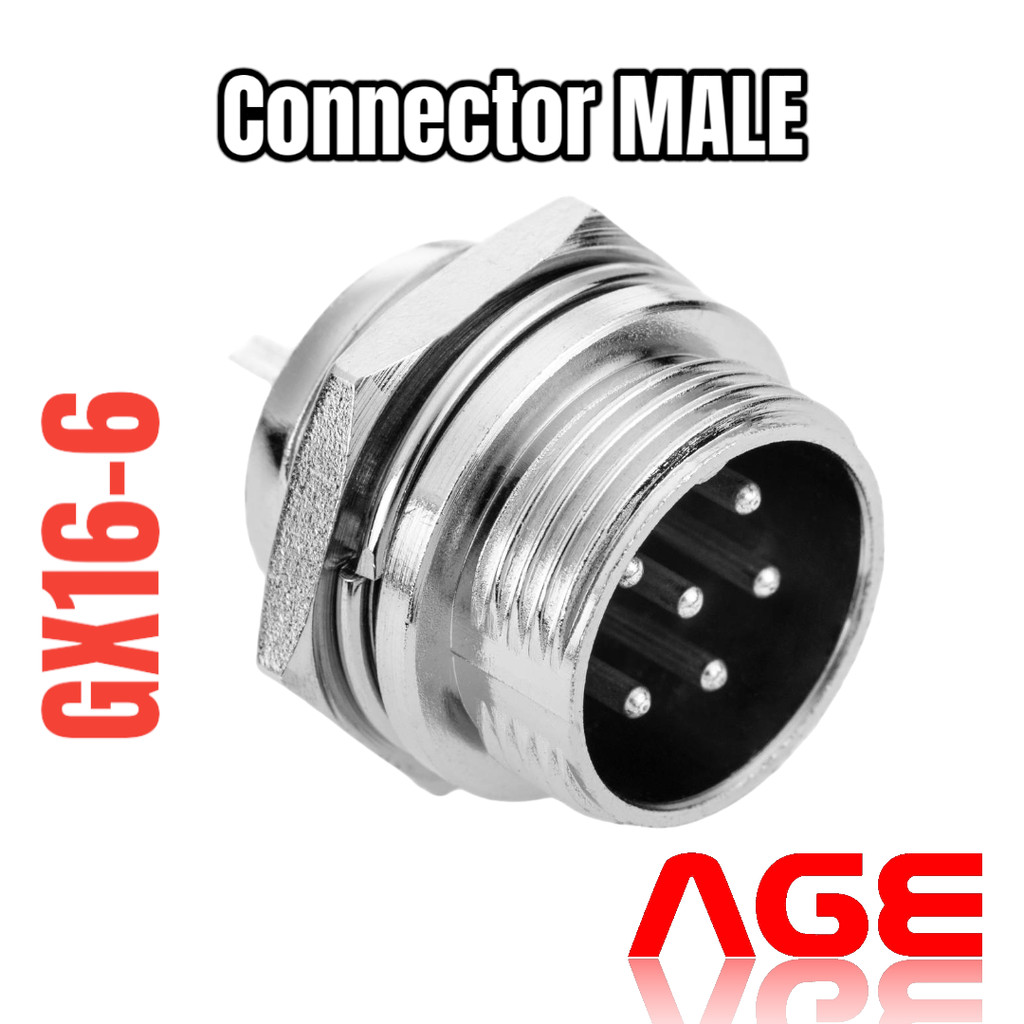 GX16-6PIN METAL CONNECTOR MALE SOCKET