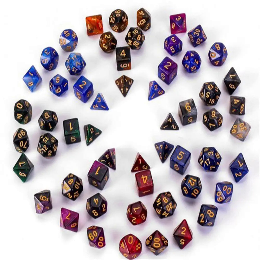 Multi-Sided Starry Sky Dice Set Game Dice For TRPG DND Accessories Polyhedral Dice For Board Card Ga