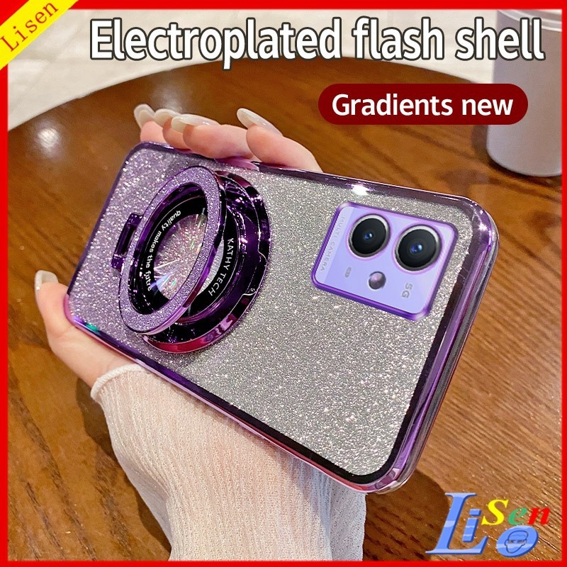 เคส Vivo Y30 5G/Y55 5G เคสโทรศัพท ์ ป ้ องกันการตกโปร ่ งใสพร ้ อมขายึด ZJSF