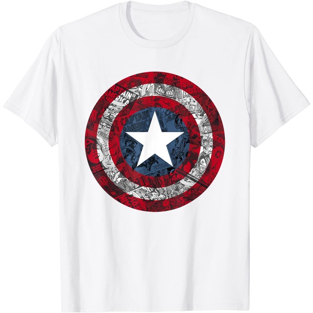 เสื้อยืดผู้ใหญ่ Marvel Captain America Avengers Shield Comic C1 T-Shirt - เสื้อยืด Women& 39;s - เสื