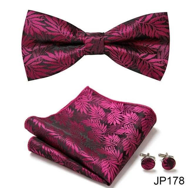 New Paisley Bow Tie สําหรับผู้ชายงานแต่งงาน Bowtie ผ้าเช็ดหน้า Cufflink ชุด Noeud Papillon ผ้าไหม Pajaris Cravat หญิงชาย