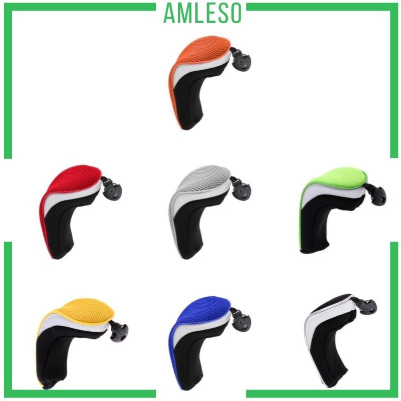 [ Amleso ] Mesh Golf Club Head Cover Hybrid Utility Headcover Case with Interchangeable Number Tag