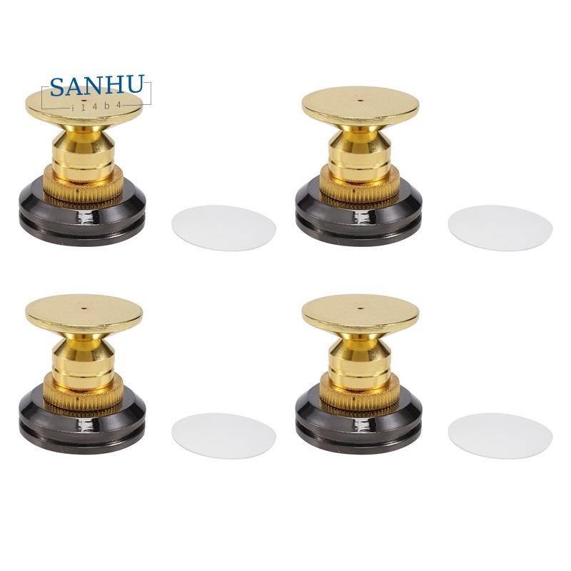 【sanhui14b4 】 4 ชุดลําโพงทอง Spike พร ้ อมขาตั ้ งพื ้ นลําโพงแยกเท ้ า