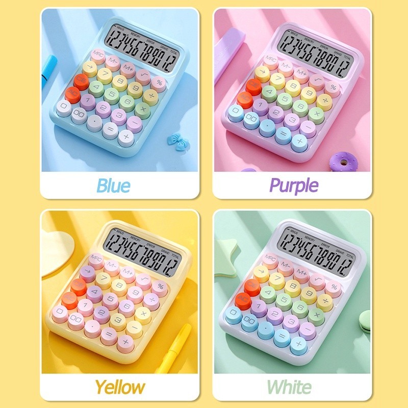 คอมพิวเตอร์ผสมสีหลายสี 12 หลักเครื่องคิดเลขหน้าจอขนาดใหญ่