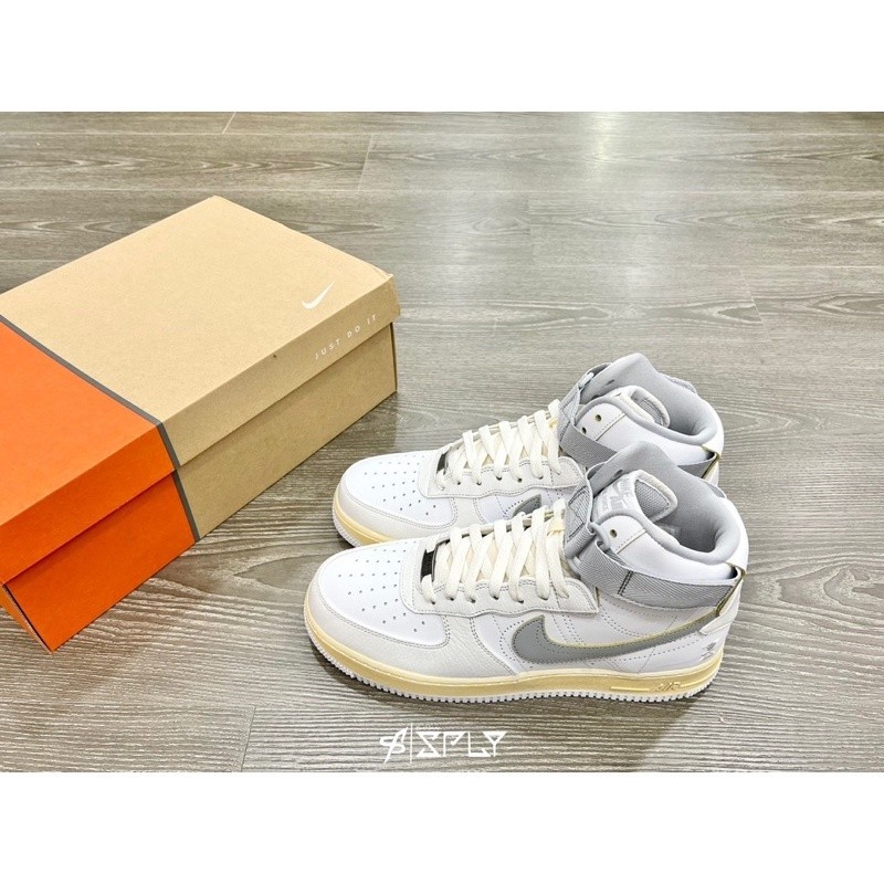 Nike Air Force 1 High White Grey Distressed Midsole Casual Shoes DV4245-101