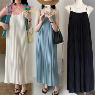 ชุดกระโปรงมินิมอล สีพื้น ชุดสายเดี่ยว