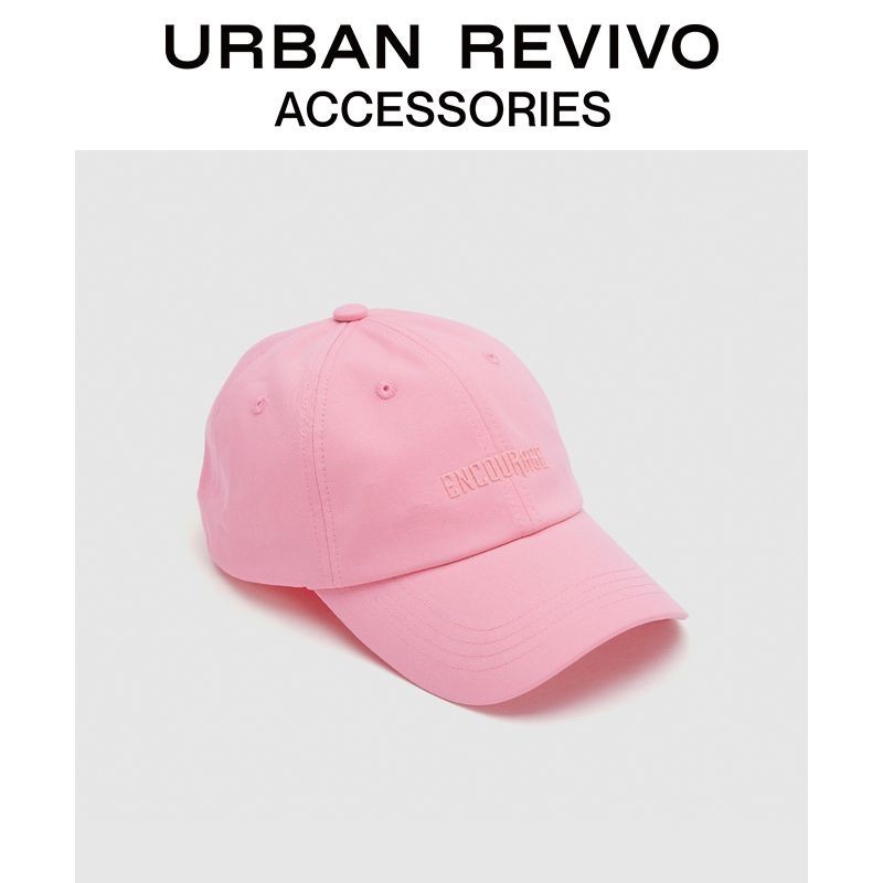 [ คลังสินค ้ าพร ้ อม ] URBAN REVIVO2024 ฤดูใบไม ้ ผลิสไตล ์ ใหม ่ สุภาพสตรีอินเทรนด ์ Offset พิมพ ์ ตัวอักษรเบสบอลหมวก UAWA40035