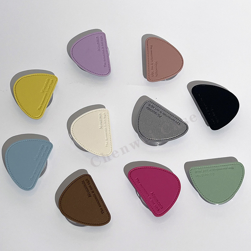 Ins Hot Irregular Bracket PU หนังภูเขารูปร่างที่วางโทรศัพท์มือถือสําหรับ iPhone Android Crystal Clear ถุงลมนิรภัยโทรศัพท์ Grip