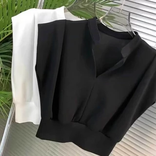 เสื้อยืดแฟชั่นแขนสั้น คอปกสีพื้นสไตล์เกาหลี เหมาะสำหรับในฤดูร้อน