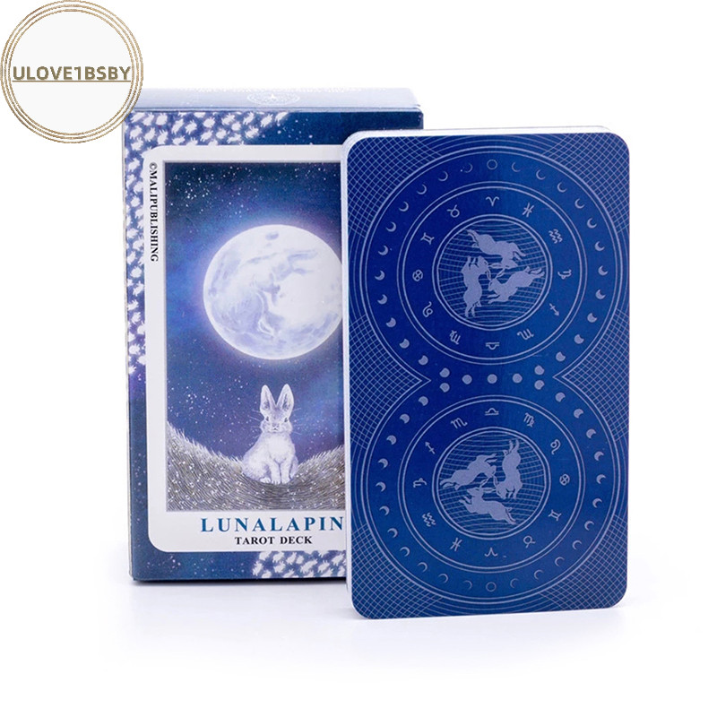 Ulove1bsby 78 ชิ้น Tarot Lunalapin กระต่าย Tarot Deck ไพ่ทาโรต์การ์ดเกมปาร์ตี้เกม TH