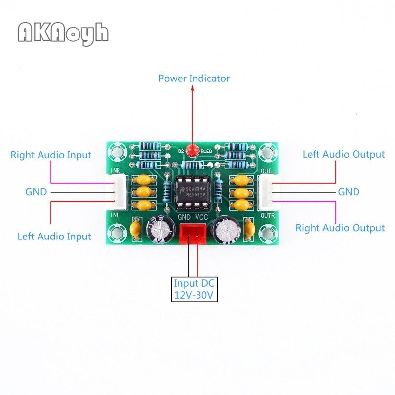 Xh-a902 NE5532 บอร์ดโมดูลขยายเสียงดิจิทัล หน้ากว้าง อัตราการเต้นของ 5 เท่า