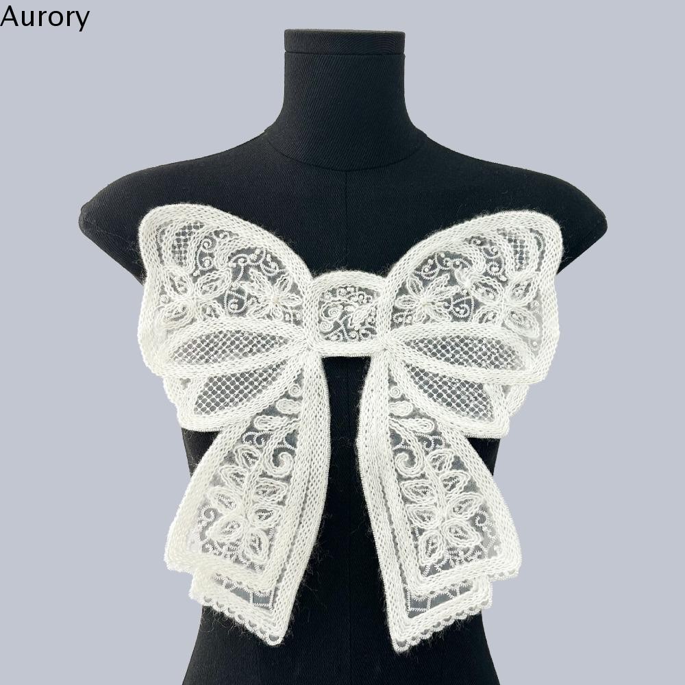 Aurory ดอกไม้คอปก, เย็บปักถักร้อยเพชรหน้าอกดอกไม้, อุปกรณ์เครื่องประดับลูกปัดเล็บโบว์ปมดอกไม้สามมิติผู้หญิง