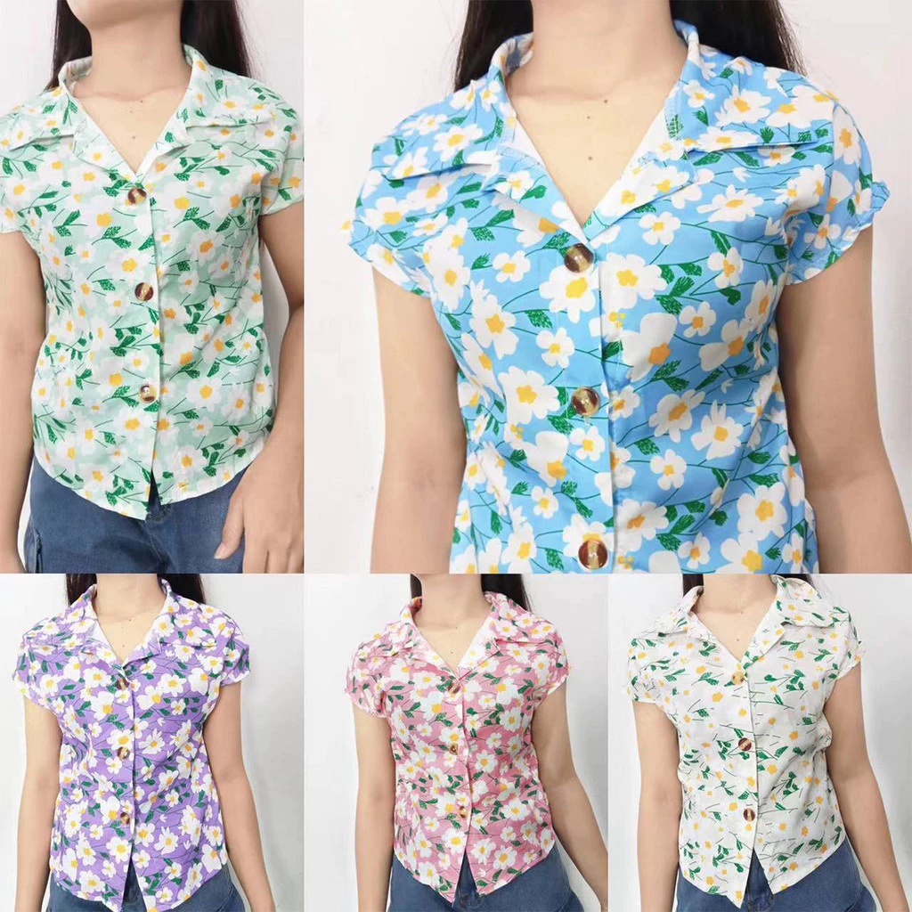 Dolly เสื้อลายดอกไม้ แขนสั้น ผู้หญิง