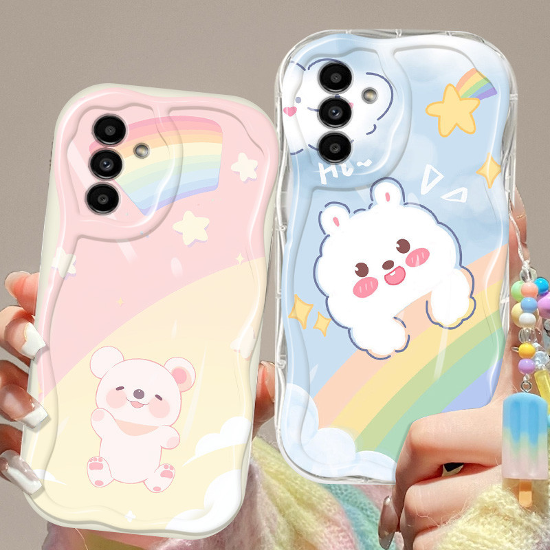 SAMSUNG น่ารักกันกระแทกเคสโทรศัพท์samsung Galaxy A55 A35 A25 A13 A14 A15 A34 A54 A16 5G A13 A14 A24 A04S 4Gโปร่งใสนุ่มสร้อยข้อมือไอศกรีม