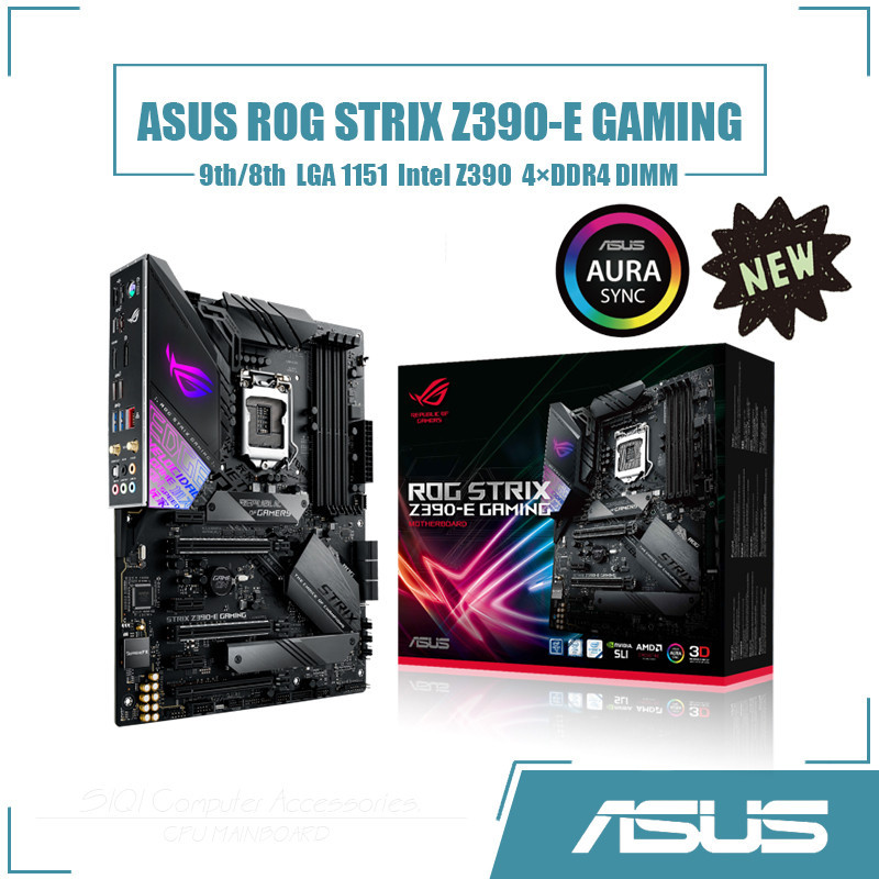 Asus ROG STRIX Z390-E เมนบอร์ดสําหรับเล่นเกม LGA 1151 4xDDR4 DIMM โดยใช้ชิปเซ็ต Intel Z390 ATX 64GB