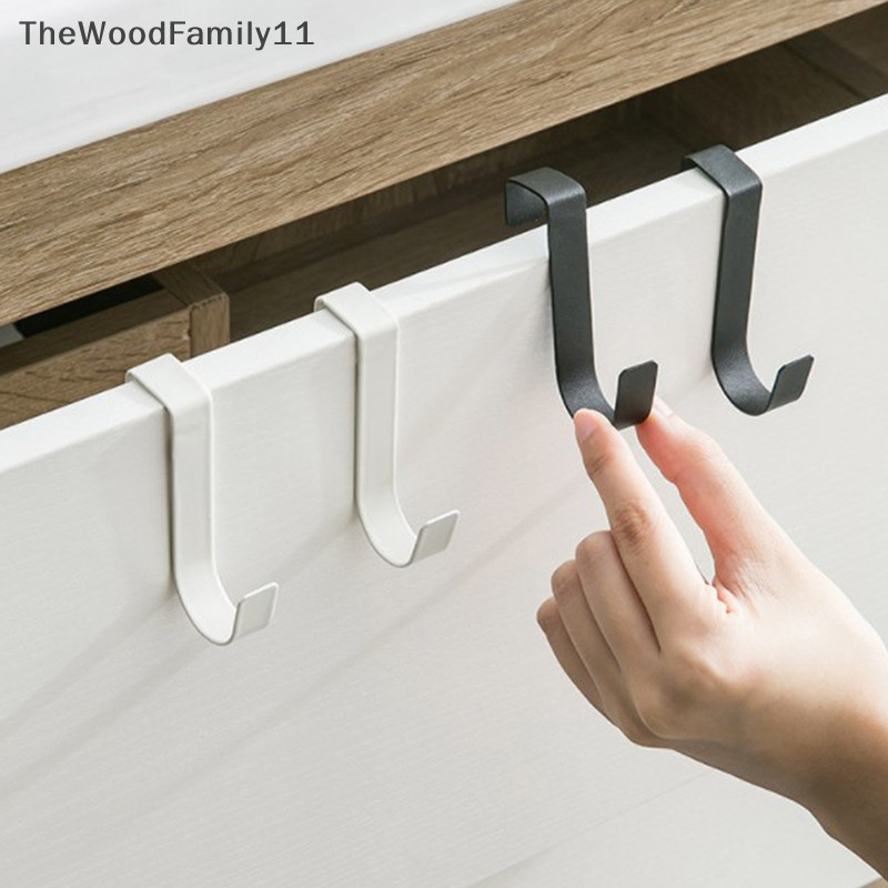 Tt 2pcs S-รูปตะขอสแตนเลสด ้ านหลังตู ้ ครัวประตู Multi-Purpose Hole ฟรีประตูห ้ องน ้ ํากลับ Storage Rack Key Organizer TH