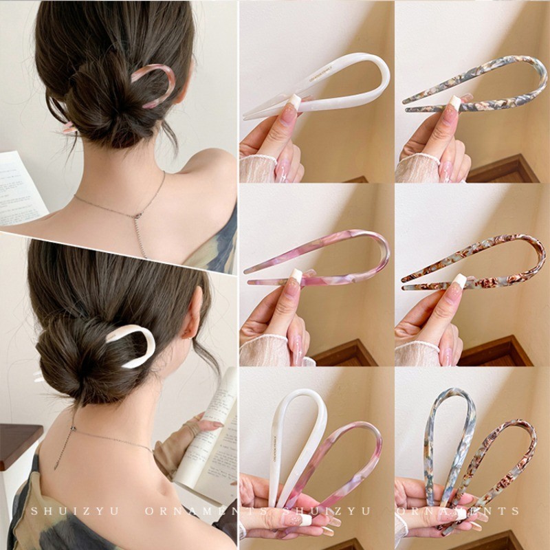 Acetate กิ ๊ บรูปตัว U 2024 ใหม ่ สไตล ์ จีน Hairpin Cheongsam อุปกรณ ์ เสริม