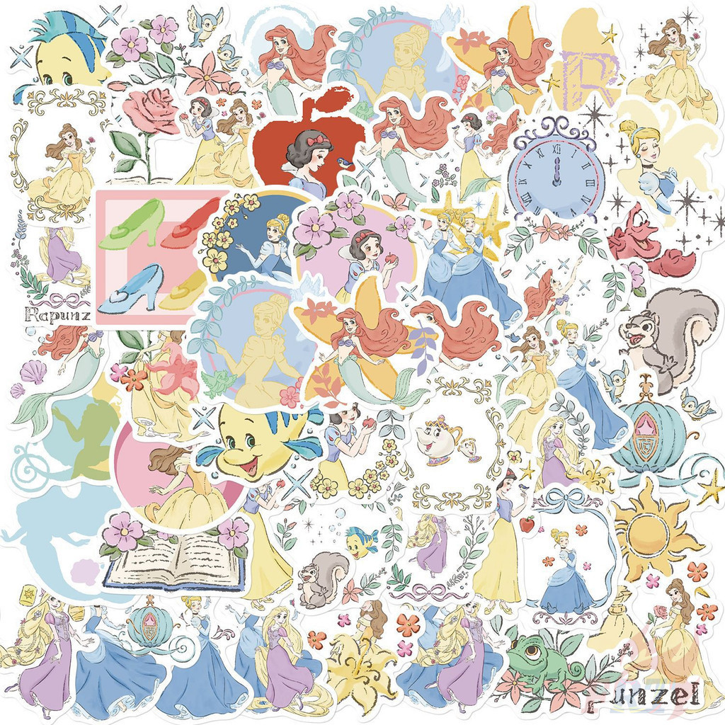 ❉ สติ๊กเกอร์เจ้าหญิงดิสนีย์รวม 04 ❉ 50 ชิ้น/เซ็ตแฟชั่น DIY สติ๊กเกอร์กันน้ํา Doodle สติ๊กเกอร์