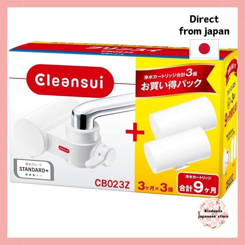 【Direct from japan 】 Cleansui water purifier faucet connection type CB series compact model with 3 cartridges CB023Z-WT included.