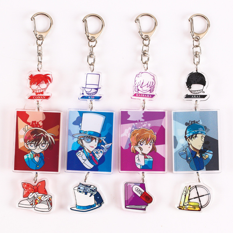 นักสืบโคนัน Detektif Conan อะนิเมะพวงกุญแจอะนิเมะของที่ระลึก Phantom Thief Kidd Akai Shuichi Creative อะคริลิคกระเป๋าจี้