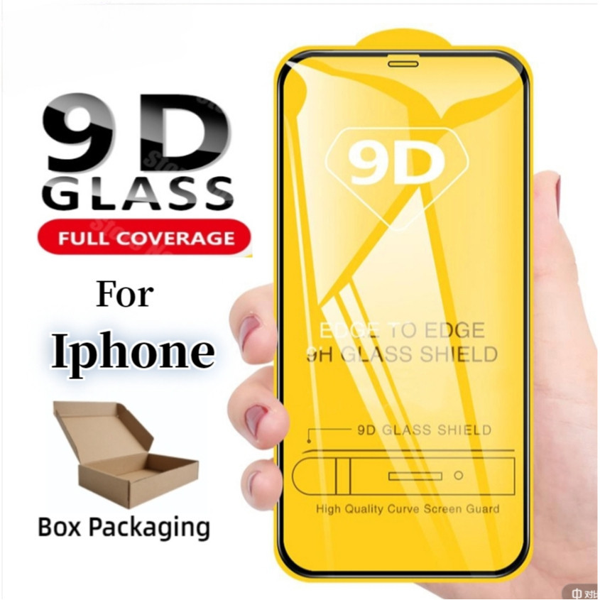 ฟิล์มกระจก iPhone แบบเต็มจอ 9D ทุกรุ่น 17 Pro Max Air 16 15 13 11 14 12 Pro Max 13 Mini 12Mini 6 7 8 Plus SE X XR XS Max