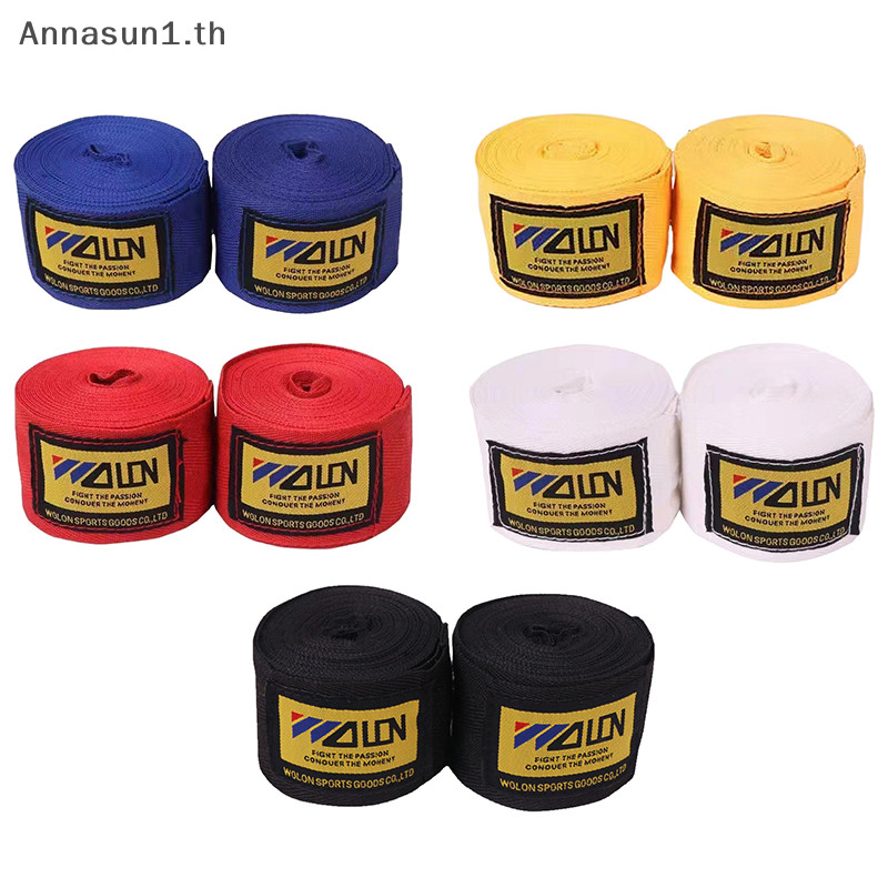 Annasun 2 Rolls/Set Cotton Boxing Sports Strap Sanda Kick Boxing MMA Hand Gloves Wraps Belt Boxing S