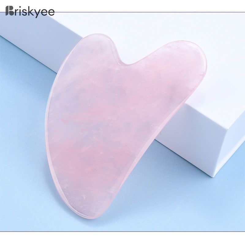 Briskyee ขูดหน้า เครื่องมือนวดหยกขูด แผ่นกัวซา สําหรับนวดใบหน้า และลําคอ ใบหน้า ผ่อนคลาย