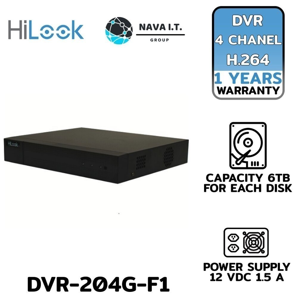 ❌สินค้ามือสอง❌ (967) สินค้าไม่มีกล่อง HILOOK DVR-204G-F1 4-CH เครื่องบันทึกกล้องวงจรปิด รับประกัน 1ปี