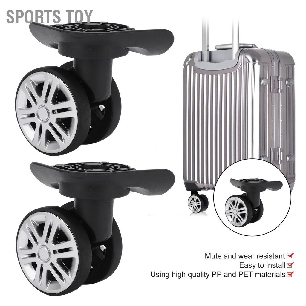 Sports Toy 1 คู่กระเป๋าเดินทางล้อหมุนกระเป๋าเดินทางล้อหมุนเปลี่ยนใบ้ล้อคู่แถว